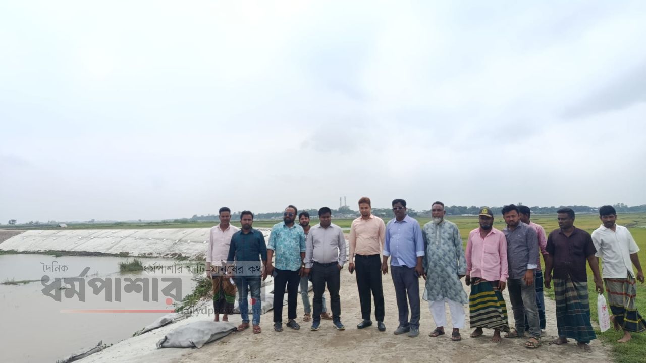ধর্মপাশায় চারটি হাওরের ফসলরক্ষা বাঁধের ২৫টি প্রকল্প কাজ পরিদর্শন